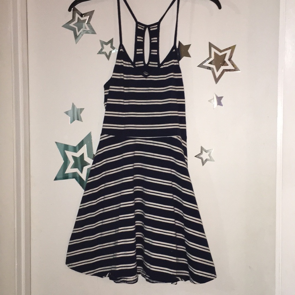 Navy blue striped dress